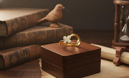 Clover Moissanite Ring | Gold, Rose Gold & Silver | Hypoallergenic Fine Jewelry