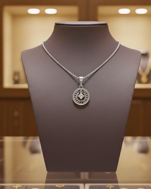Moissanite Sunburst Pendant Necklace | Hypoallergenic | Gold, Rose Gold, Silver