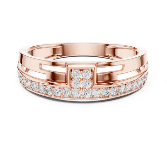 Riora luxury CZ band ring for women in gold and silver, hypoallergenic nickel-free wedding and anniversary jewelry.