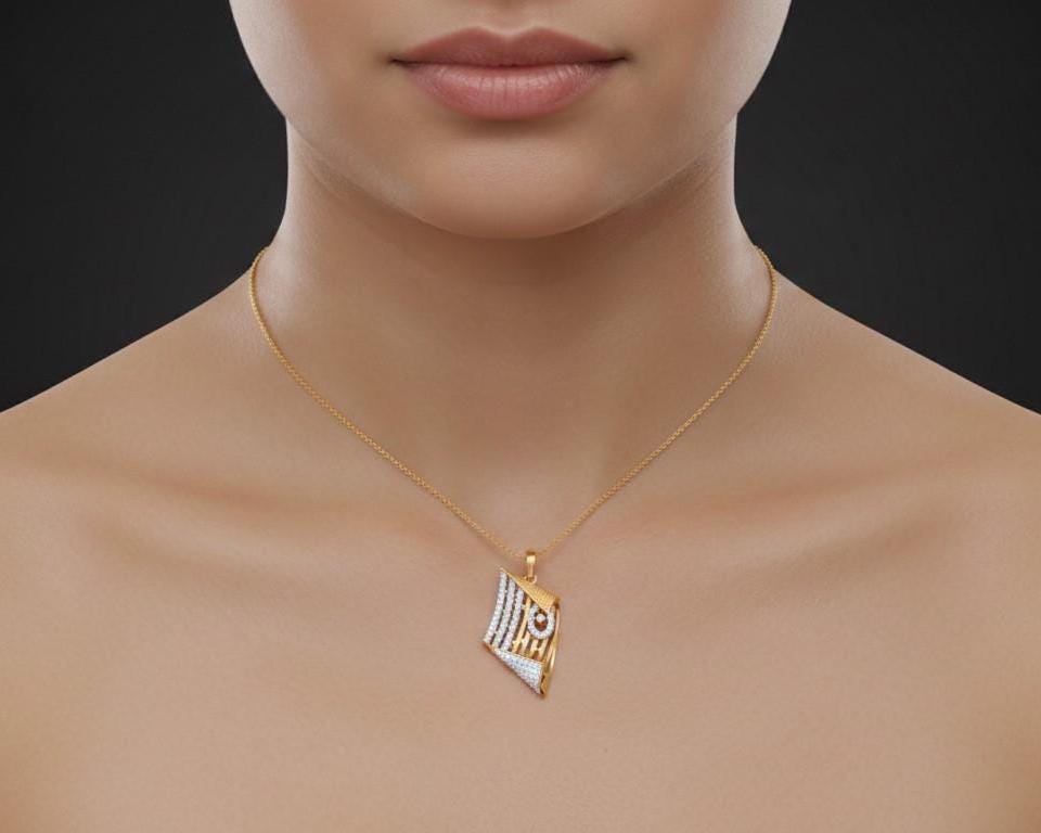 Geometric Pendant Jewelry Moissanite Hypoallergenic Necklace Modern Luxury Chain
