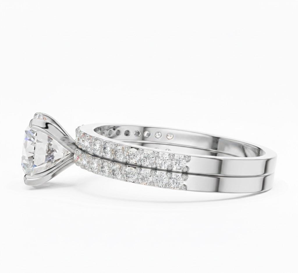 Elegant CZ Engagement Ring | Gold, Rose Gold & Silver | Bridal Promise Ring