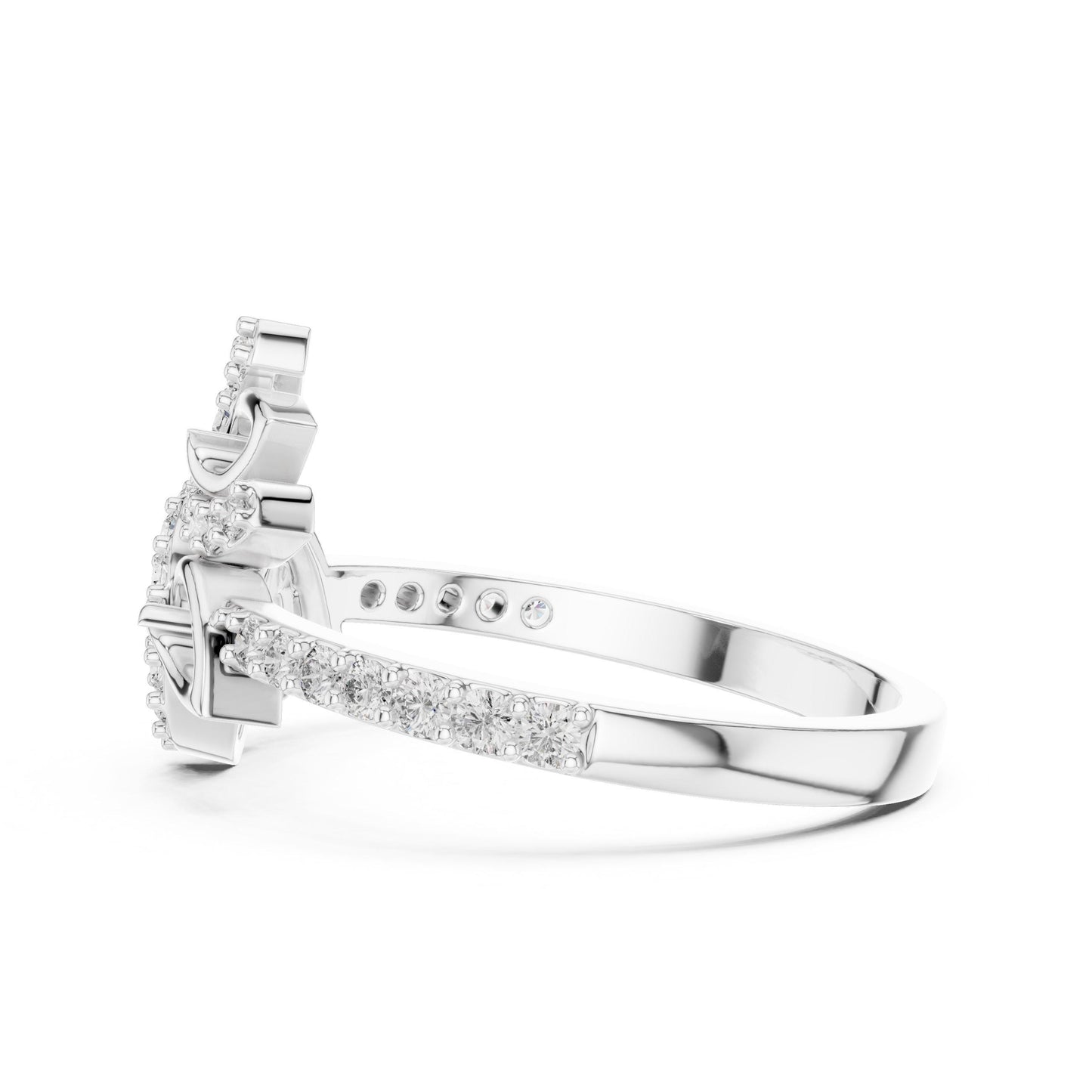 Rose gold butterfly moissanite diamond ring by Riora featuring a delicate, nature-inspired design for minimalist engagement jewelry.