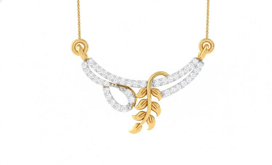 Moissanite Leaf Pendant Necklace | Gold, Rose Gold & Silver | Diamond Look Gift for Her