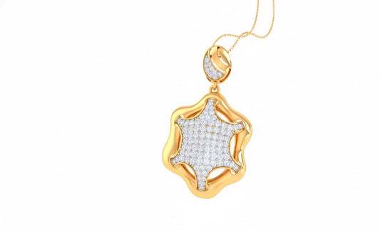 Moissanite Necklace, Rose Gold Silver Chain, Star Pendent