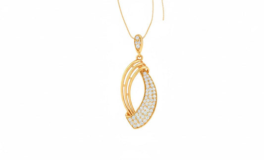 Crescent Pendant Necklace, Adjustable Chain, Elegant Gift Moissanite