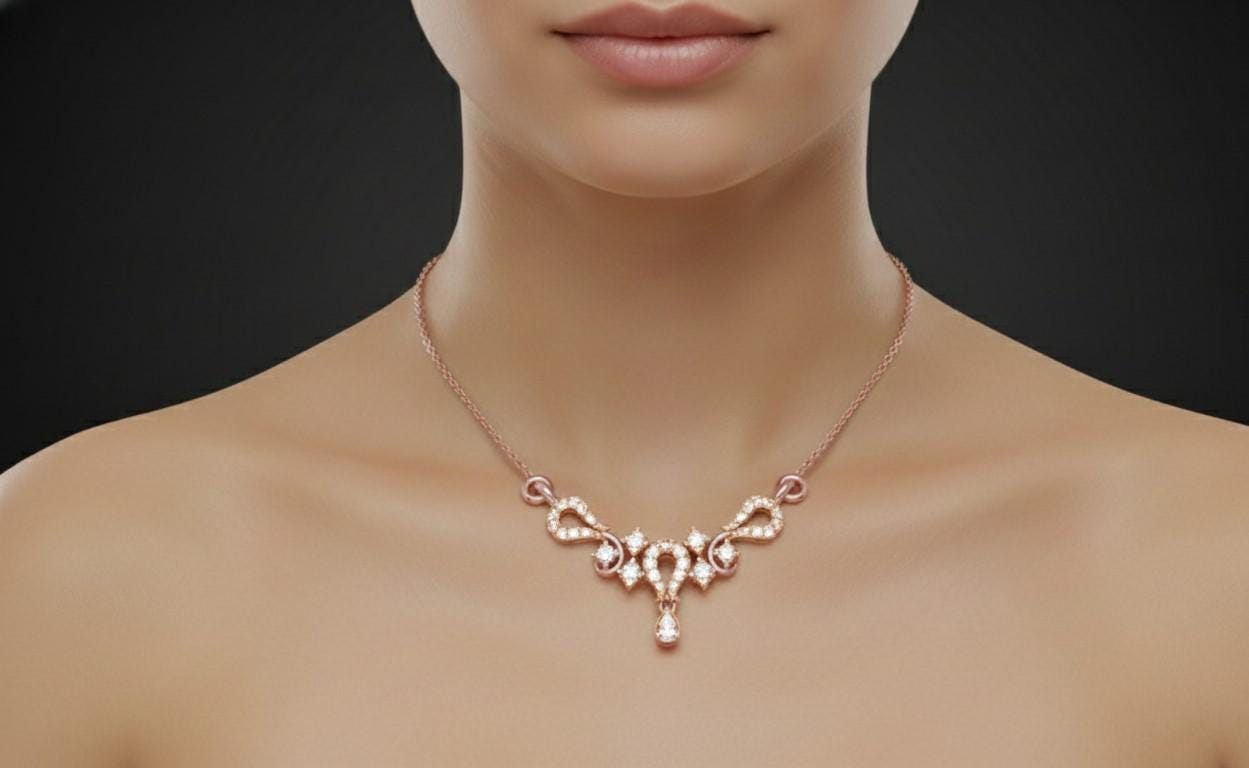 Moissanite Teardrop Pendant Necklace for Women | Gold, Rose Gold & Silver | Adjustable 22" Chain | Bridal & Anniversary Gift