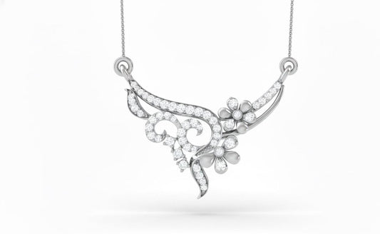 Moissanite Floral Leaf Pendant Necklace for Women | Gold, Rose Gold & Silver | Elegant Gift for Her