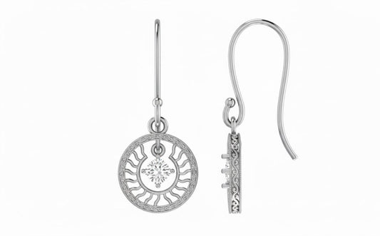 Moissanite Sunburst Drop Earrings | Hypoallergenic Dangle Earrings | Gold, Rose Gold & Silver