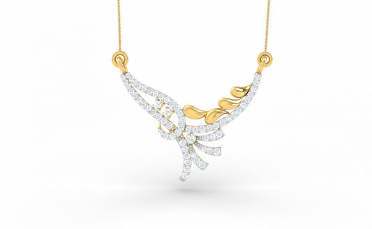 Moissanite Wing Pendant Necklace for Women | Gold, Rose Gold & Silver | Elegant Bridal Gift