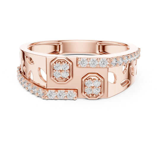 Riora moissanite diamond gold stackable wedding band with minimalist design, perfect for engagement or anniversary jewelry.