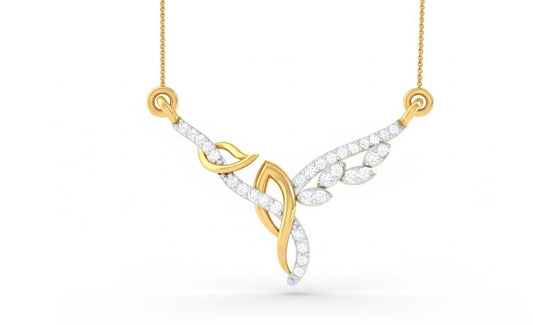 Moissanite Wing Pendant Necklace for Women | Gold, Rose Gold & Silver | Adjustable 22" Chain | Bridal & Valentine Gift
