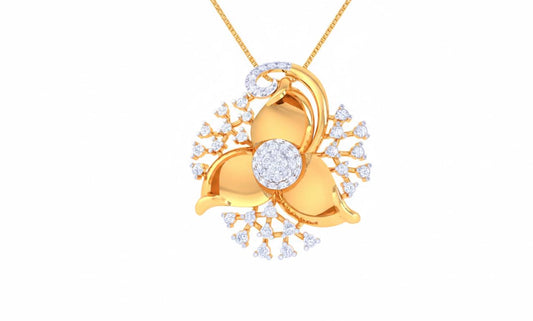 Moissanite Flower Necklace, Gold Rose Silver Floral Jewelry, Elegant Gift for Her, Anniversary Valentine
