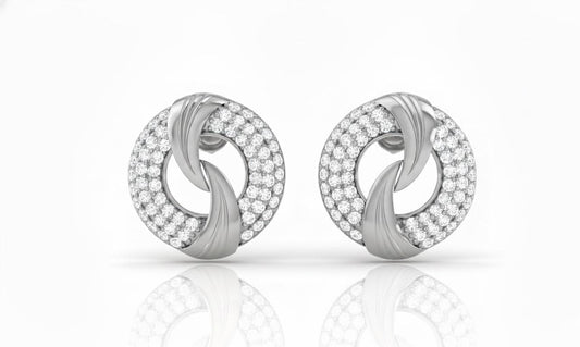 Moissanite Stud Earrings | Luxury Circle Knot | Gold, Rose Gold & Silver | Hypoallergenic Bridal Gift