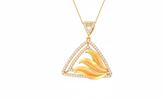 Moissanite Triangle Pendant Necklace, Gold Rose Silver Jewelry, Elegant Gift for Her