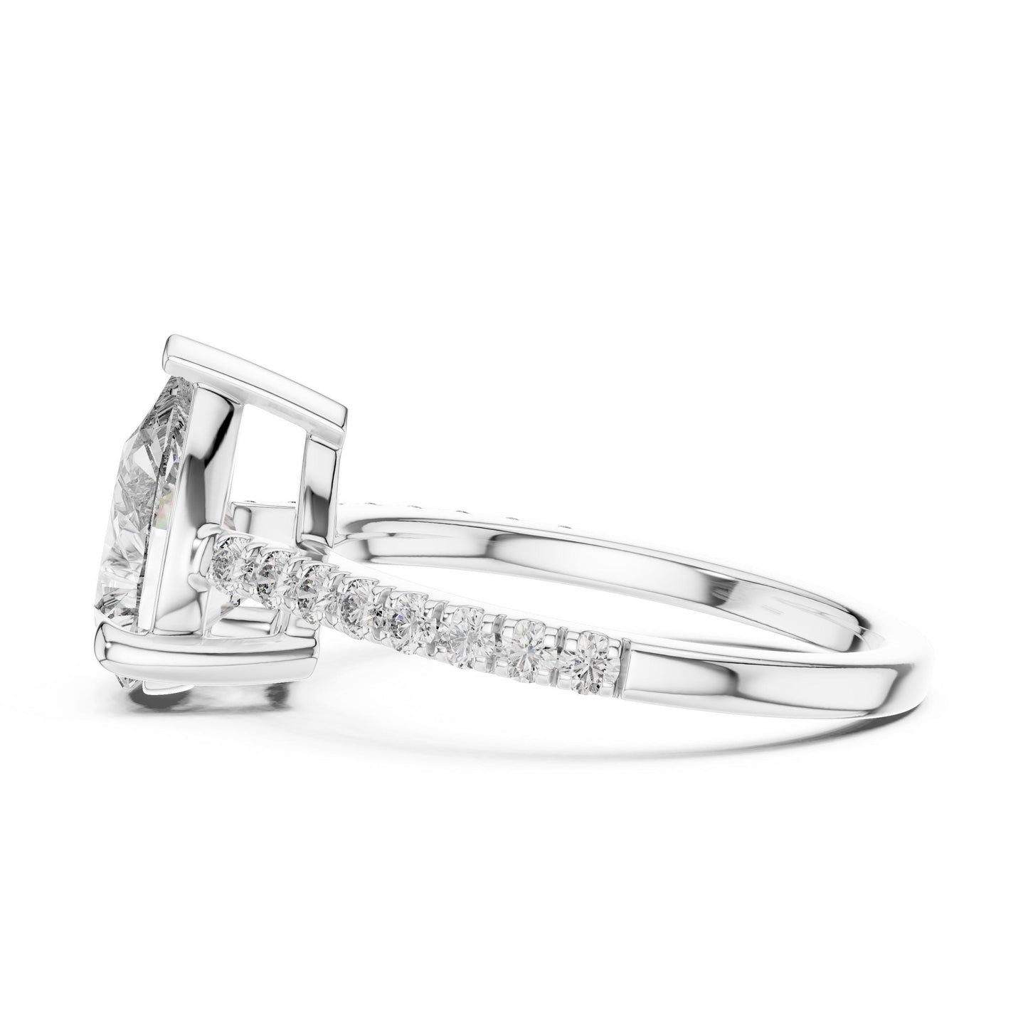 Pear Cut CZ Ring | Gold Rose Gold Silver Engagement & Promise Ring