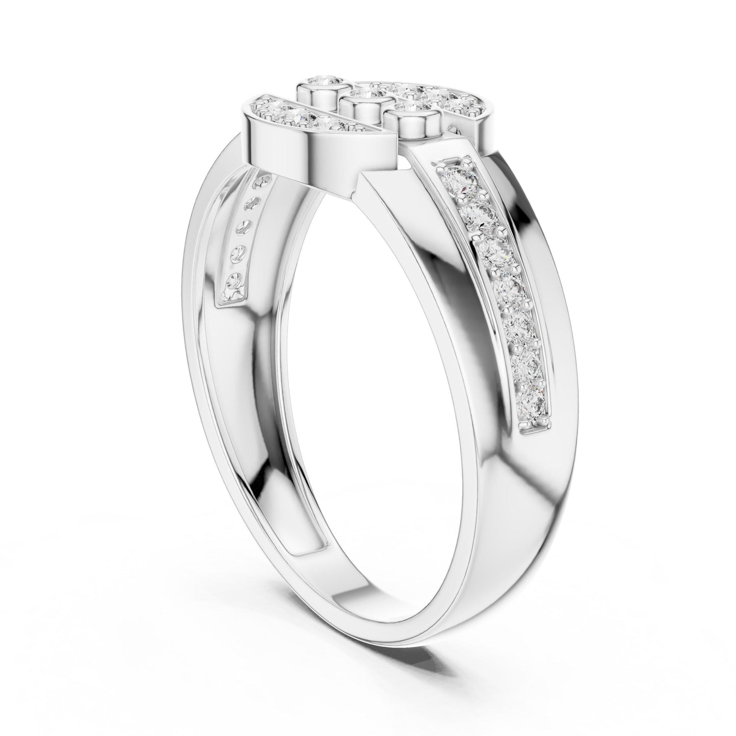 Riora luxury moissanite diamond statement ring in gold and silver, bold cocktail style for bridal or anniversary jewelry.