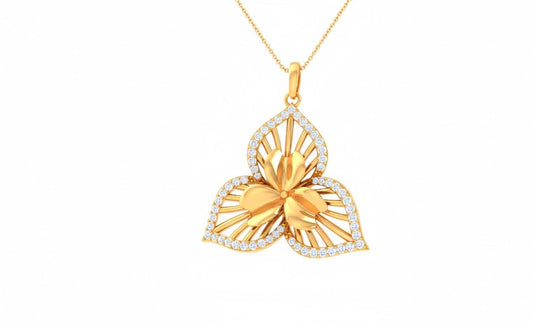 Moissanite Flower Pendant Necklace, Gold Rose Silver Floral Charm, 22in Adjustable Chain, Elegant