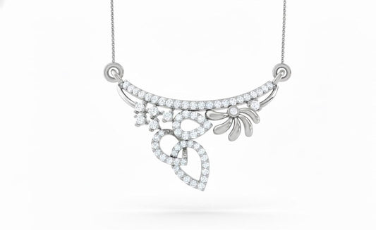 Moissanite Pendant Necklace | Floral Leaf Design | Gold, Rose Gold & Silver | Gift for Her