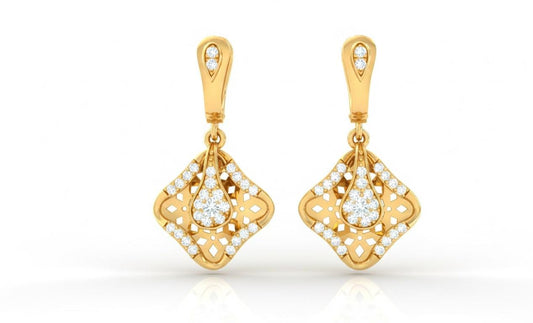 Moissanite Stud Dangle Earrings | Hypoallergenic | Gold, Rose Gold & Silver | Riora