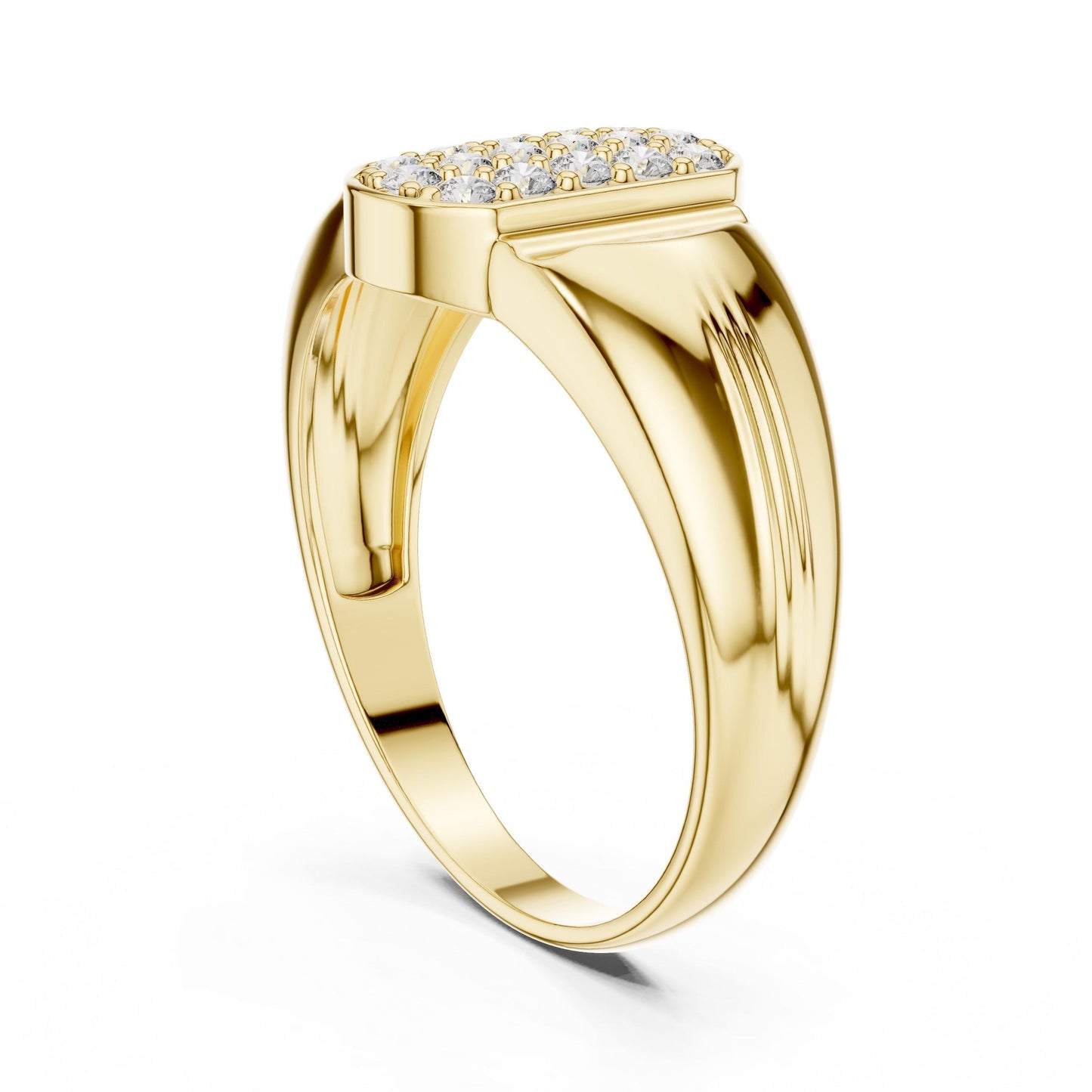 Riora luxury moissanite diamond statement ring in rose gold, featuring bold design, ideal for cocktail or wedding jewelry.