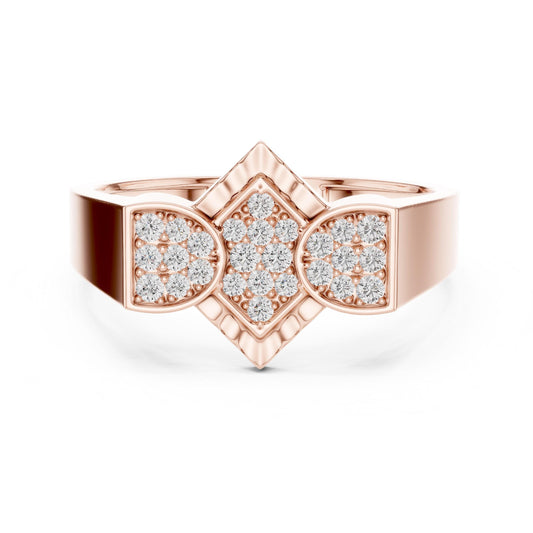 Geometric CZ Statement Ring – Rose Gold, Gold & Silver Bridal Band | Regalia & Roses