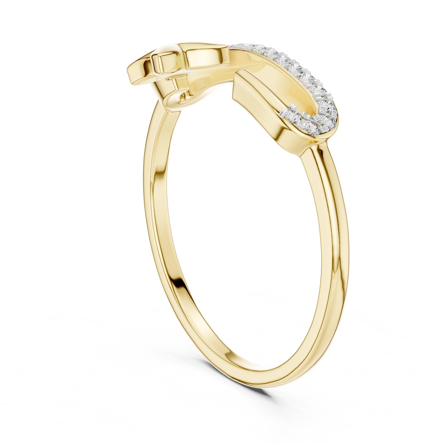 Riora Butterfly Moissanite ring featuring a dainty open band design with pavé diamonds in gold, rose, and silver finishes.