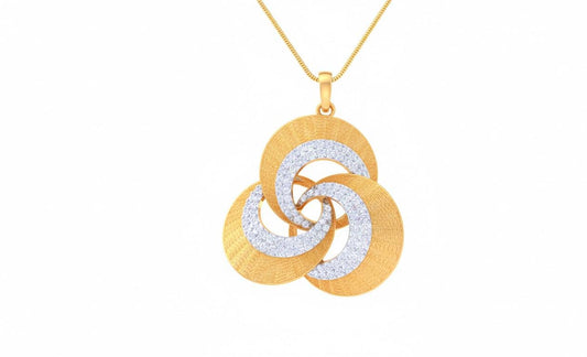 Moissanite Interlocking Circle Pendant Necklace | Gold Rose Silver | Hypoallergenic Bridal Jewelry Gift for Her
