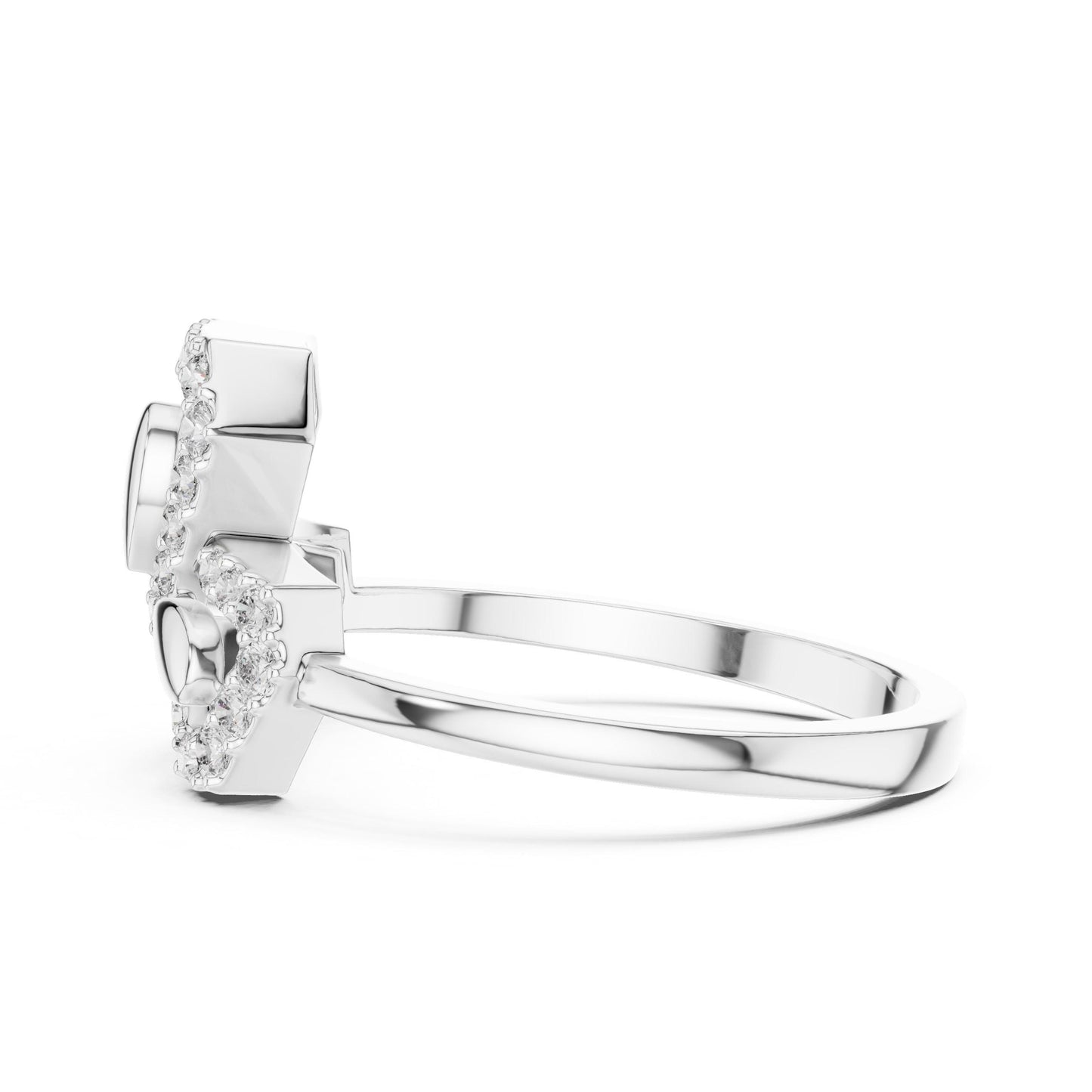 Riora rose gold dainty moissanite diamond ring with elegant bow knot design, perfect for minimalist bridal or promise jewelry.