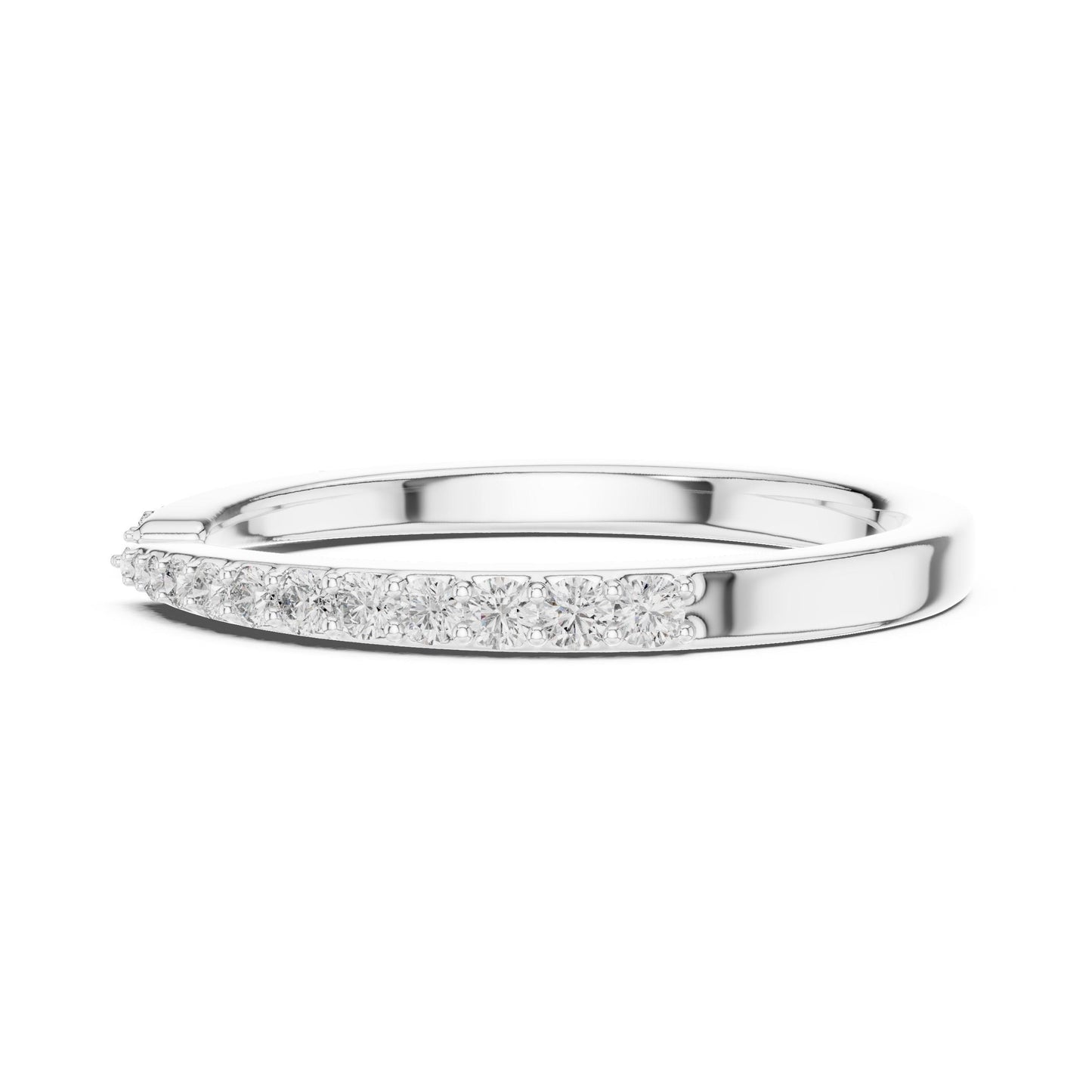 Riora open cuff moissanite ring with adjustable diamond-style design in gold and rose gold, minimalist half eternity ring.