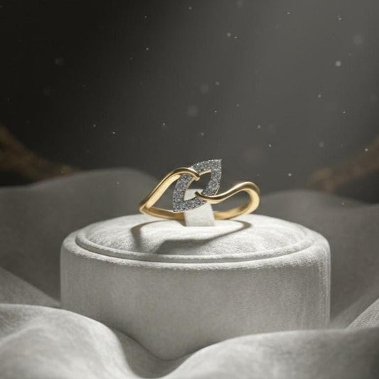 Interlocking Heart Moissanite Ring | Gold, Rose Gold & Silver | Hypoallergenic Promise Ring