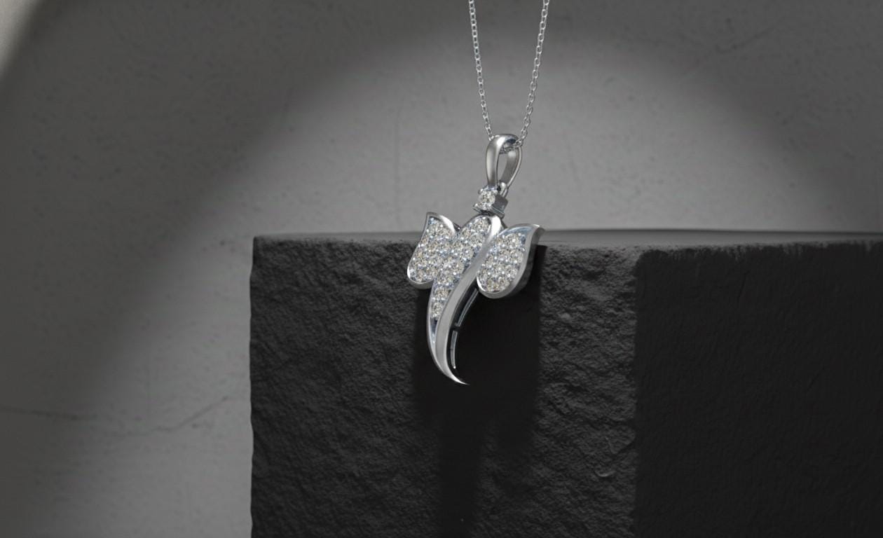 Moissanite Elephant Pendant Necklace | Hypoallergenic Lucky Charm | Gold, Rose Gold, Silver