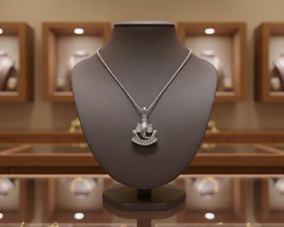 Moissanite Lotus Pendant Necklace | Hypoallergenic Symbolic Jewelry | Gold, Rose Gold, Silver