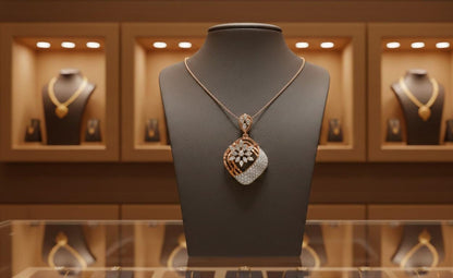 Floral Moissanite Pendant Necklace | 22 Inch Adjustable Chain