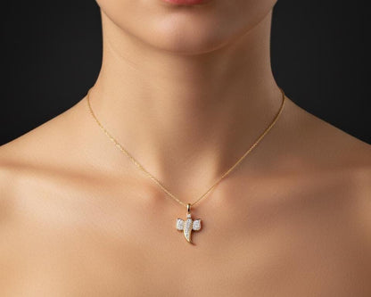 Moissanite Elephant Pendant Necklace | Hypoallergenic Lucky Charm | Gold, Rose Gold, Silver