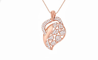 Leaf Pendant Necklace, Rose Gold Silver, Anniversary Gift