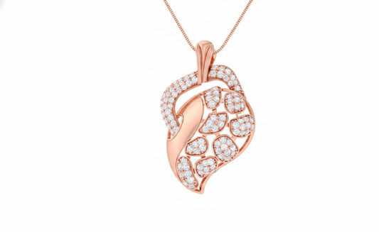 Leaf Pendant Necklace, Rose Gold Silver, Anniversary Gift