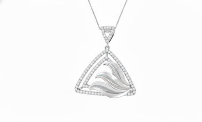 Moissanite Triangle Pendant Necklace, Gold Rose Silver Jewelry, Elegant Gift for Her