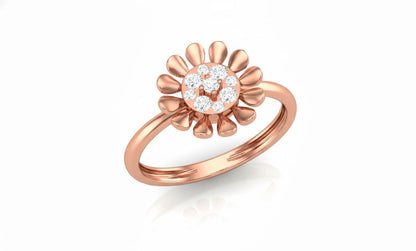 Moissanite Floral Daisy Ring for Women | Gold, Rose Gold & Silver | Sizes 5–11 | Promise & Valentine Gift