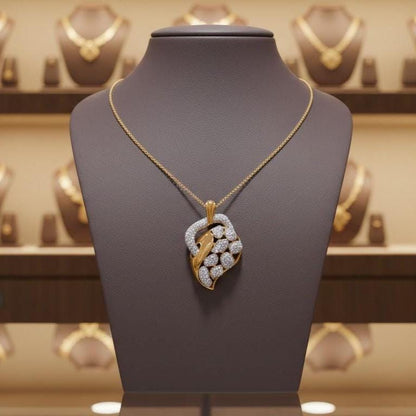 Leaf Pendant Necklace, Rose Gold Silver, Anniversary Gift