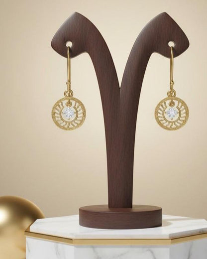 Moissanite Sunburst Drop Earrings | Hypoallergenic Dangle Earrings | Gold, Rose Gold & Silver