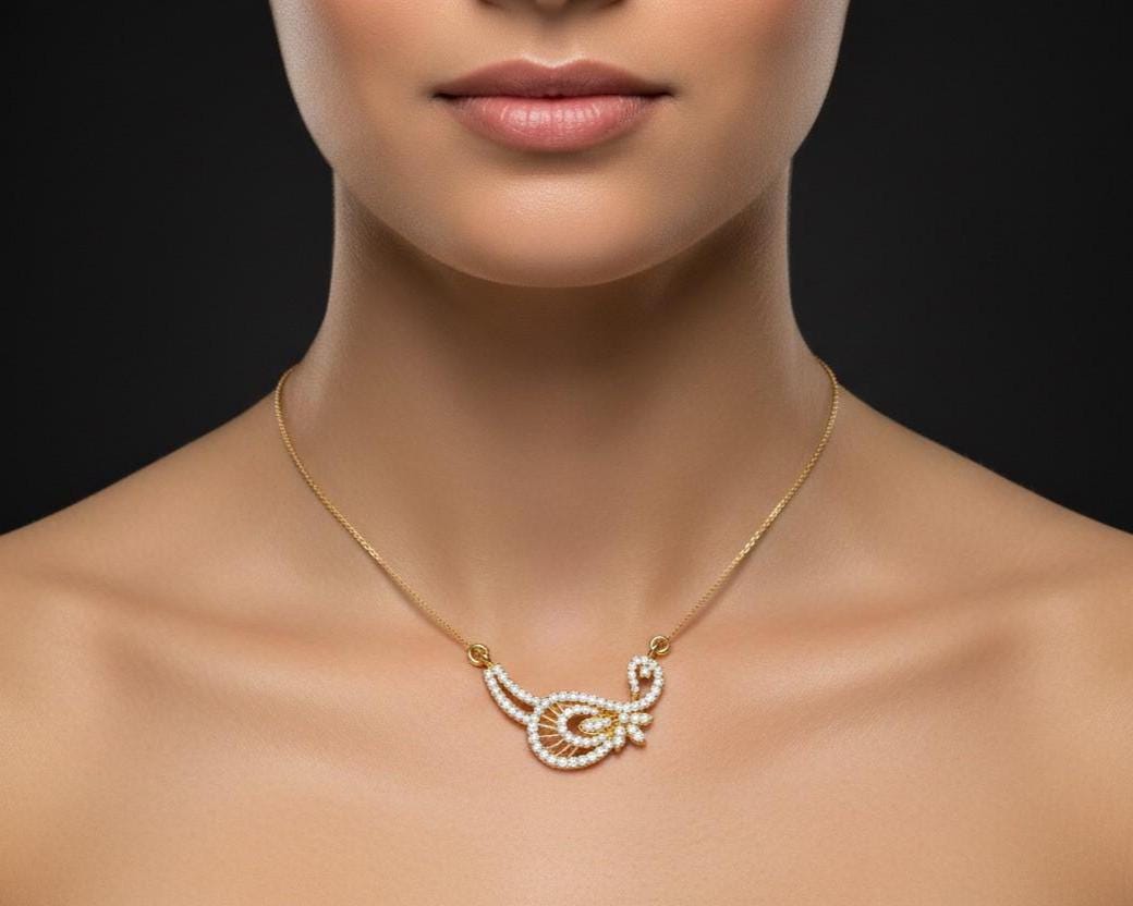 Riora elegant gold moissanite leaf necklace, dainty minimalist bridal jewelry, perfect for wedding or special gift for her