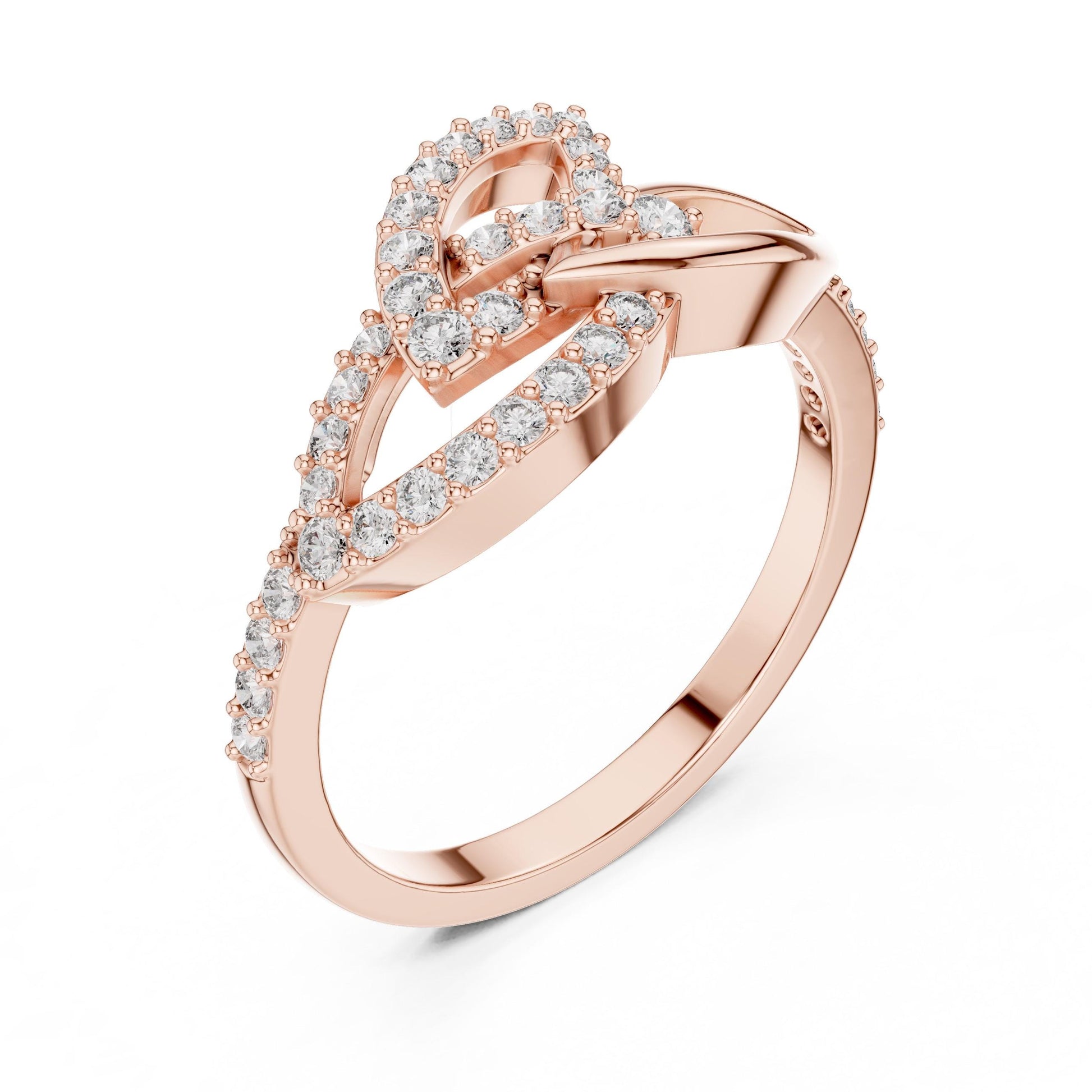 Riora elegant interlocking moissanite diamond ring for women, minimalist infinity stackable promise ring, anniversary jewelry