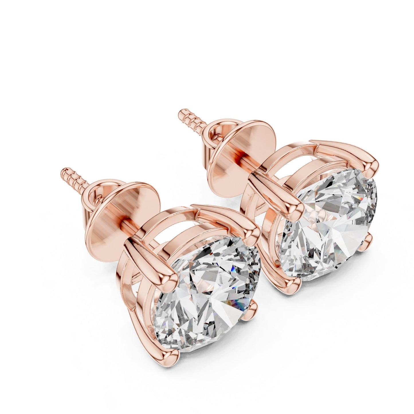 Riora 8mm round cut Moissanite diamond stud earrings for women, minimalist sparkling jewelry with luxurious style.