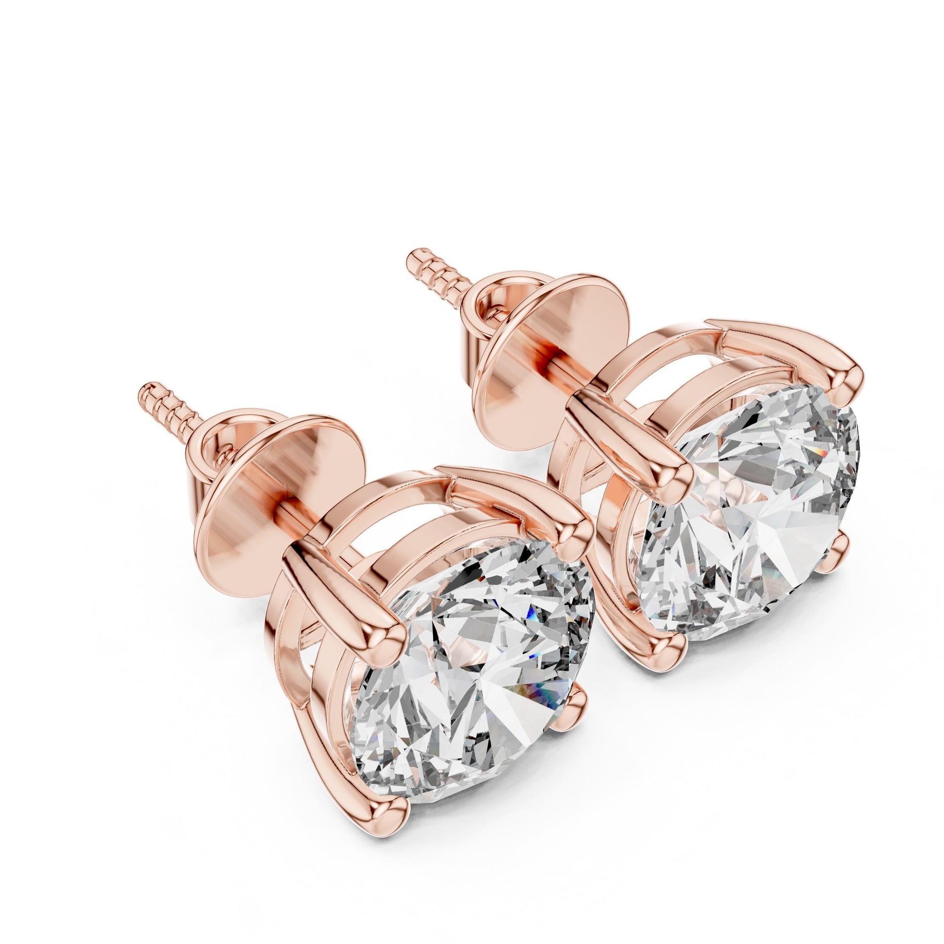 Riora 8mm round cut Moissanite diamond stud earrings for women, minimalist sparkling jewelry with luxurious style.