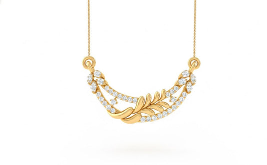 Moissanite Leaf Pendant Necklace | Gold, Rose Gold & Silver | Hypoallergenic Bridal Gift