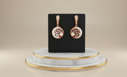 Moissanite Circle Drop Earrings in Gold Rose Gold Silver | Hypoallergenic Luxury Dangle Earring Gift for Women