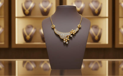Moissanite Floral Pendant Necklace for Women | Gold, Rose Gold & Silver | Wedding & Anniversary Gift