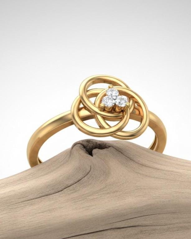 Moissanite Knot Ring for Women | Gold, Rose Gold & Silver | Sizes 5–11 | Promise, Anniversary & Valentine Gift