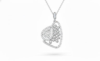 Moissanite Pendant Gold Silver Rose | Elegant Teardrop Bridal Jewelry | Anniversary Valentine Gift for Her