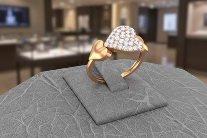 Pavé Heart Moissanite Ring for Women | Gold, Rose Gold & Silver | Sizes 5–11 | Romantic Love & Promise Gift